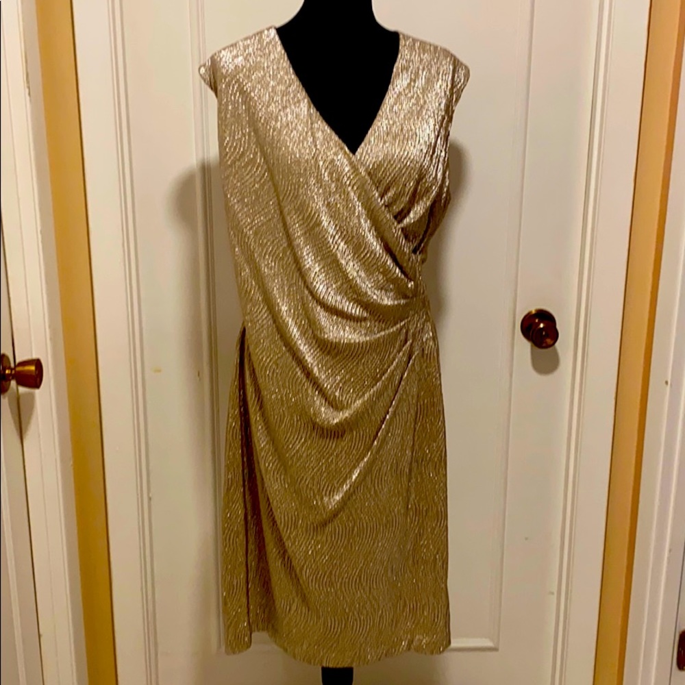 Ralph Lauren gold glam dress